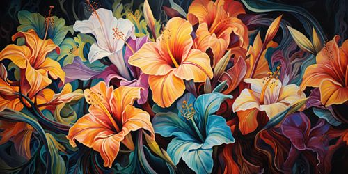 Tropische bloemen achtergrond