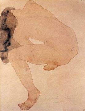 Auguste Rodin,Sitzender Akt in gebückter Haltung