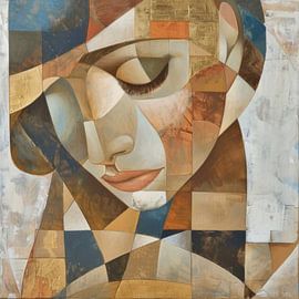 Portrait of a woman in pastel colours by Poster Art Shop