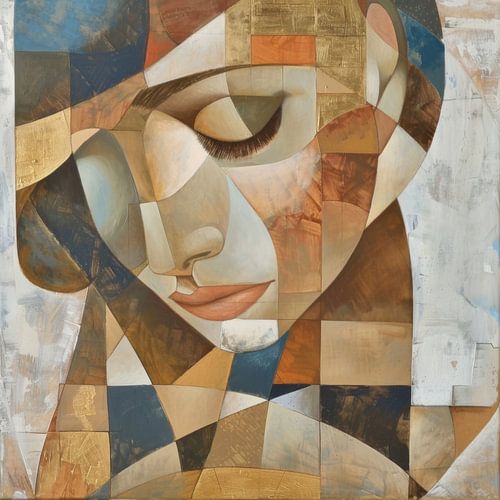 Portret van een vrouw in pastelkleuren