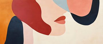 Abstract vrouwelijk figuur in zachte tinten van Poster Art Shop