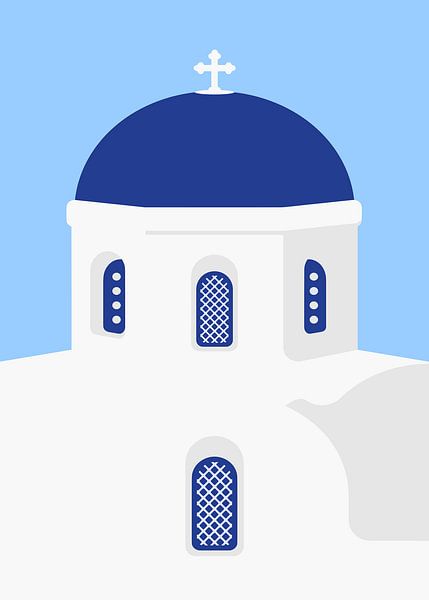 Santorini Church Dome by Art Kingdom