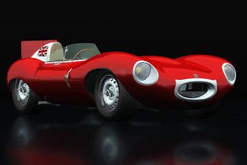 Jaguar Type D 1956 Vue trois quarts rouge
