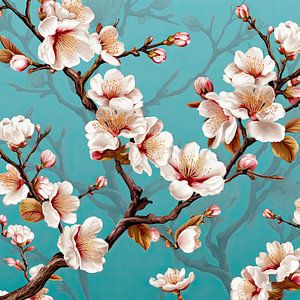 Semi-abstrakter Kirschblütenzweig von Vlindertuin Art