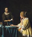 Dame und Diener, Johannes Vermeer - ca. 1666 von Het Archief Miniaturansicht