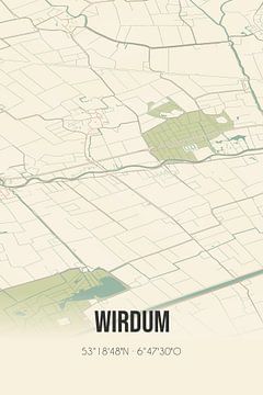 Alte Karte von Wirdum (Groningen) von Rezona