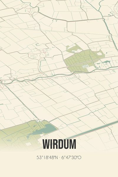 Alte Karte von Wirdum (Groningen) von Ortsdrucke