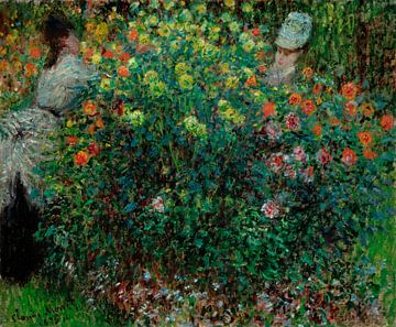 Twee vrouwen onder de bloemen, Claude Monet