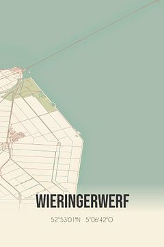 Vintage map of Wieringerwerf (North Holland) by Rezona