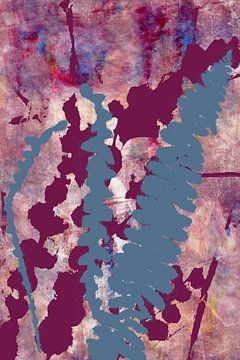 Natural living. Abstract Botanical Leaves Medley. Purple, pink and blue by Dina Dankers