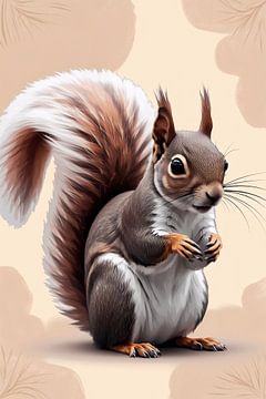 Realistic squirrel digital art by Art & Soul Creations