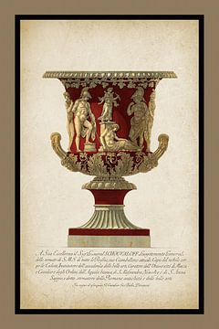 Antiek Vaas Diana in Rood - Gravure - Piranesi