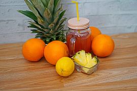 Tropical red lemonade in a glass