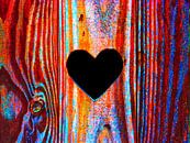 Hart-Hout (Hartje in gekleurd hout) van Caroline Lichthart thumbnail