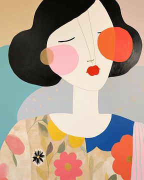 Colourful and playful illustration, portrait by Carla Van Iersel