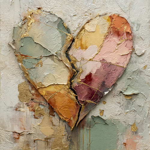 Roze Hart Abstract Schilderij - Elegant Wonen