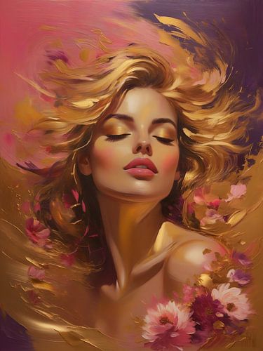 Golden flower by Hilde Remerie Photography and digital art