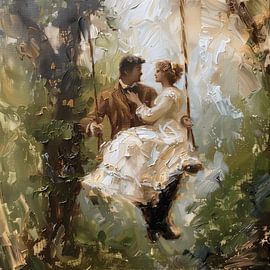 Liebespaar auf der Schaukel von Dream Drip