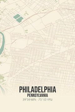 Alte Karte von Philadelphia (Pennsylvania), USA. von Rezona