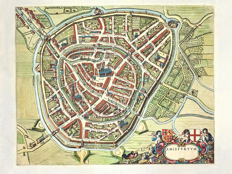 Plattegrond Amersfoort - 1640-1650 van Bibliotheek Beeld