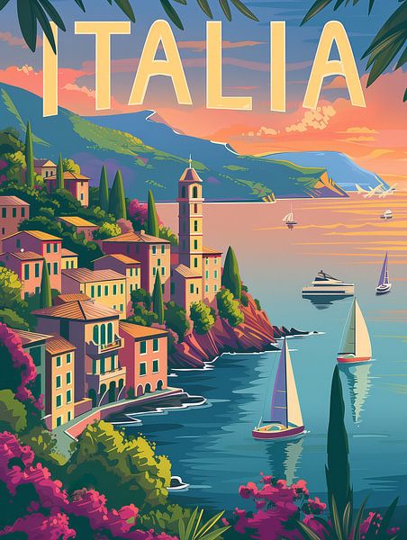 Coastal Italy: Mediterranean Dreamscape Poster by Travel Shop