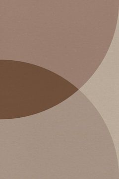 Moderne abstracte geometrische kunst in retrostijl in bruin en beige nr. 18 van Dina Dankers