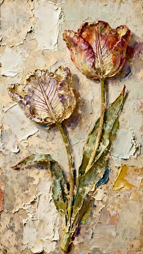 Tulips in the Fire and Moonlight