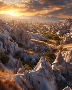 Zonsopgang in Cappadocië van fernlichtsicht