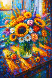 Flowers in vase painting by Johannes