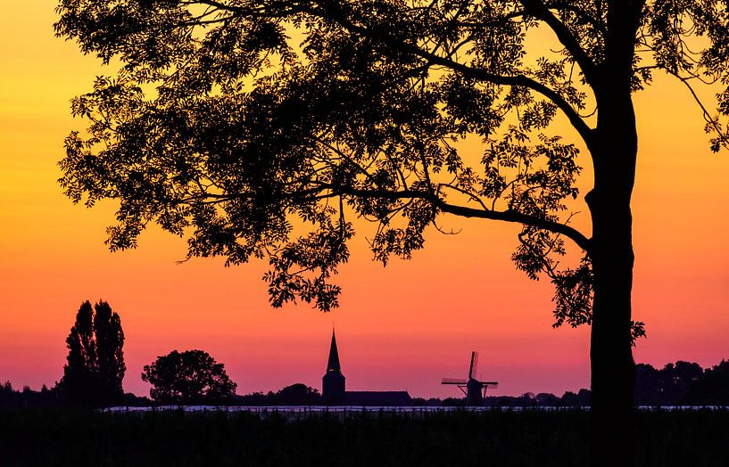 Evening light over Cothen by Joop Kuyvenhoven