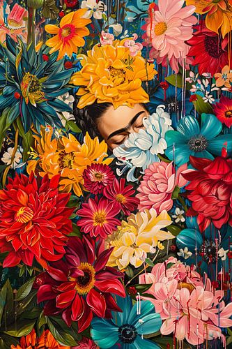 Frida in a flower dream