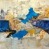 Abstract, painting, yellow, blue by Joriali Abstract