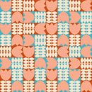 Retro 70s vintage style artwork in pink, blue, orange,white by Dina Dankers thumbnail