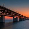 Panorama d'un coucher de soleil au pont de l'Oresund, Malmö, Suède sur Henk Meijer Photography