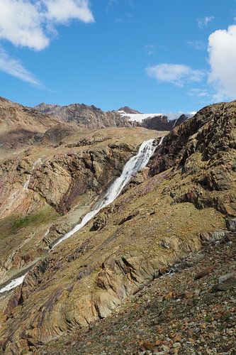 Watervallen in de bergen - spectaculaire natuurfotografie vol energie en kracht. Koop nu een muurschildering of canvas en ervaar bergwater.