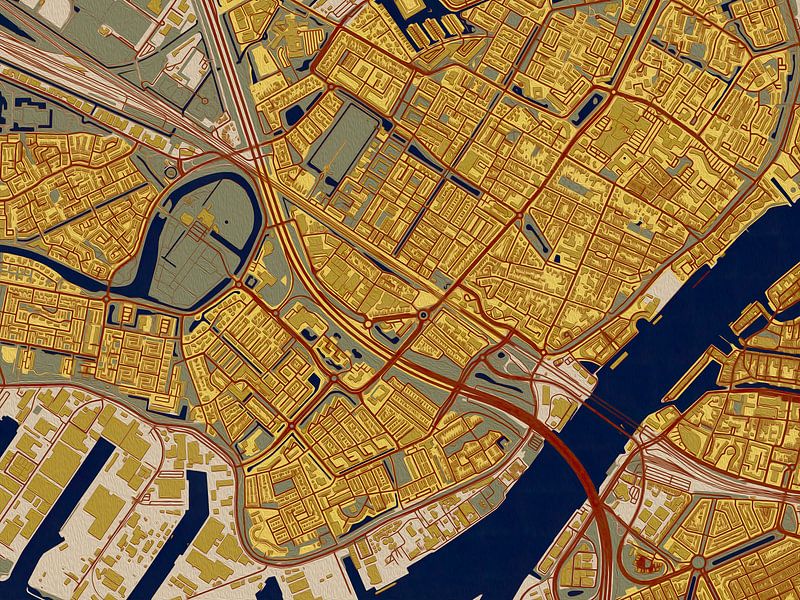 Map of Zwijndrecht in the style of Gustav Klimt by Maporia