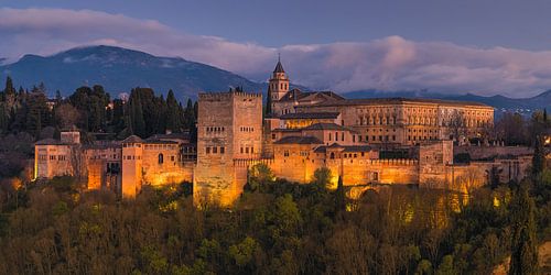 Een avond bij het Alhambra, Granada, Spanje