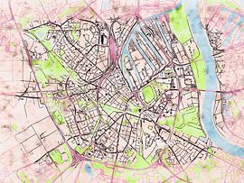 Carte de Neuss avec le style 'Soothing Spring' sur Maporia