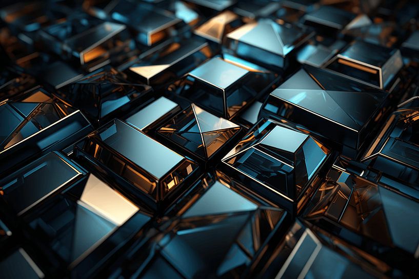 3D abstrakt mit engen Formen von Ton Kuijpers