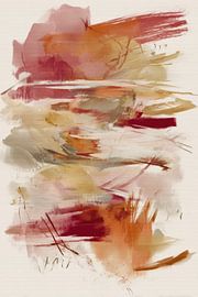 Horizontaal Abstract Schilderij in Warme Aardetinten - Dynamische Kunst voor Grote Ruimtes van Joriali Abstract