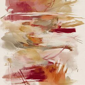 Peinture abstraite horizontale dans les tons chauds de la terre - Art dynamique pour les grands espaces sur Joriali Art abstrait