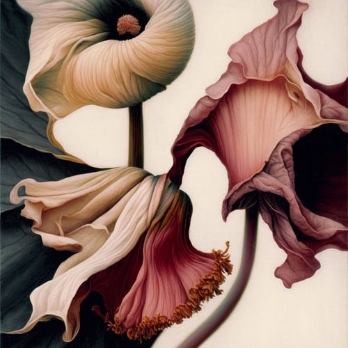 Fleurs fantaisistes aux couleurs pastel sur Studio Allee