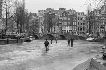 Glace sur les canaux d'Amsterdam 2018 sur Dennisart Fotografie