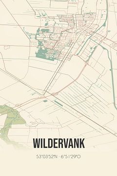 Vintage map of Wildervank (Groningen) by Rezona