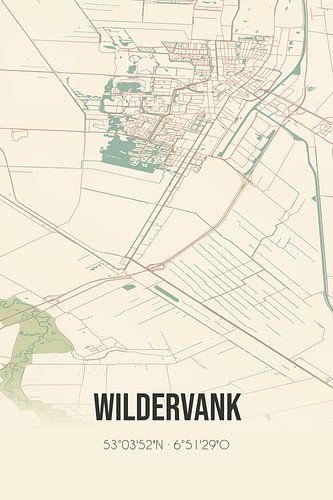 Alte Karte von Wildervank (Groningen)