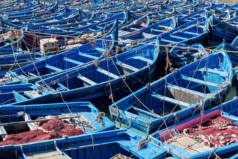 Bootjes in haven Essaouira, Marokko von Johan van Veelen