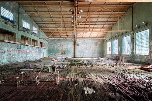 Gymnase abandonné à Tchernobyl.
