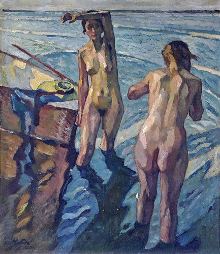 Aan de Chiemsee - De badenden, Leo Putz