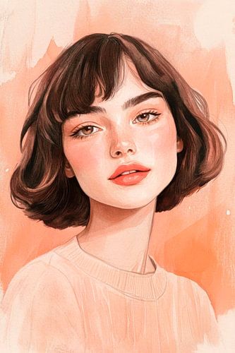 Harmonie van kleuren: een portret van een vrouw