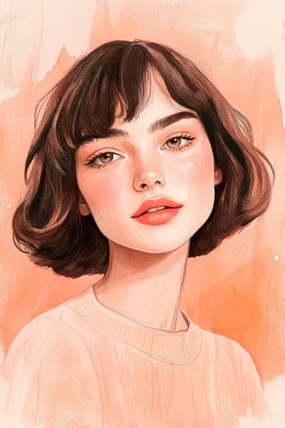 Harmonie des couleurs : un portrait de femme par Poster Art Shop